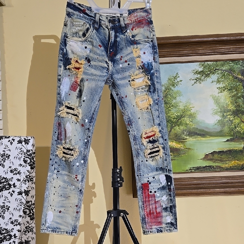 Stylish Distressed Multicolor  Jeans A65